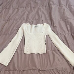 Hollister Off-White Ribbed Knit Top